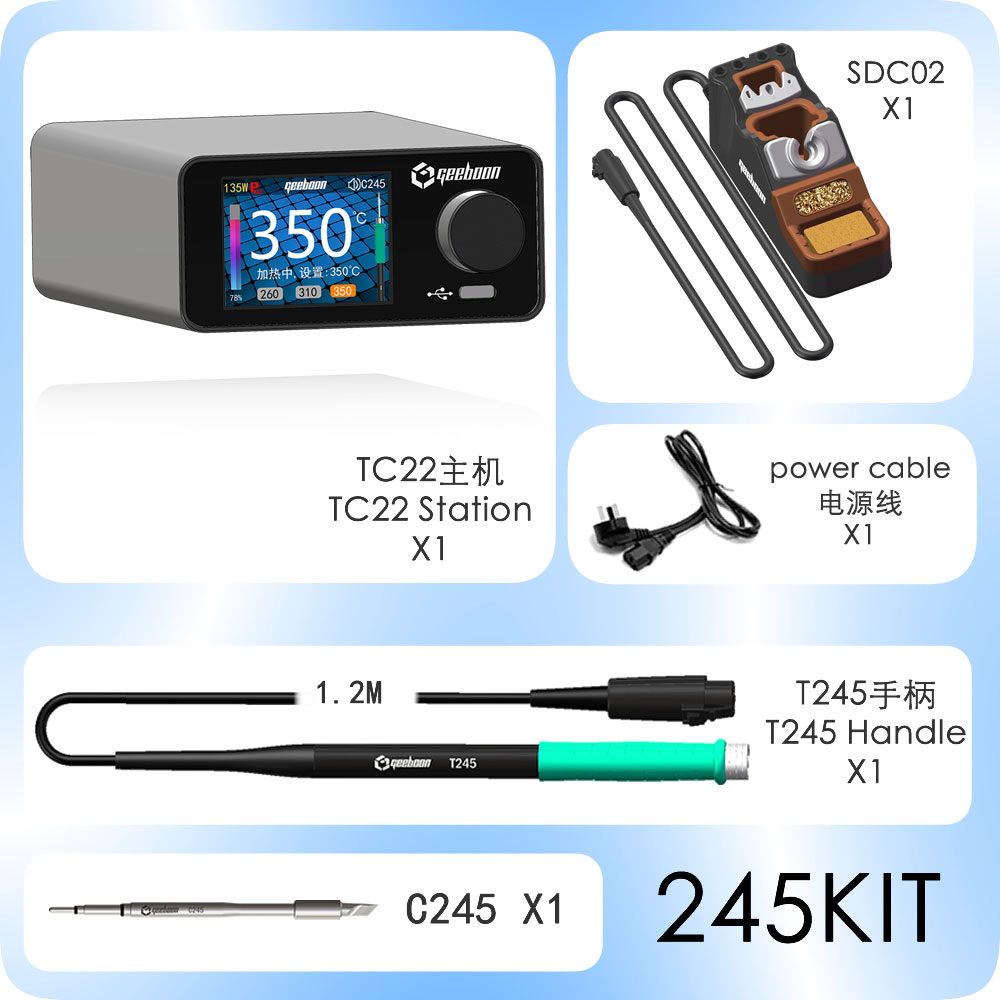 Soldering Iron Kit - Zestaw stacji lutowniczej GEEBOON TC22 240W