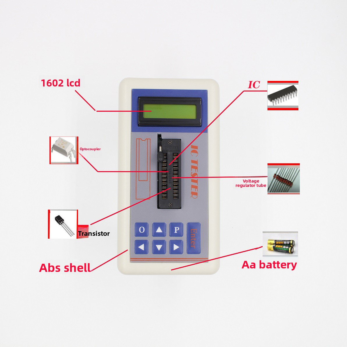 Diy Electronics Shop - Tester tranzystorów TSH‑06F do napraw elektronicznych,