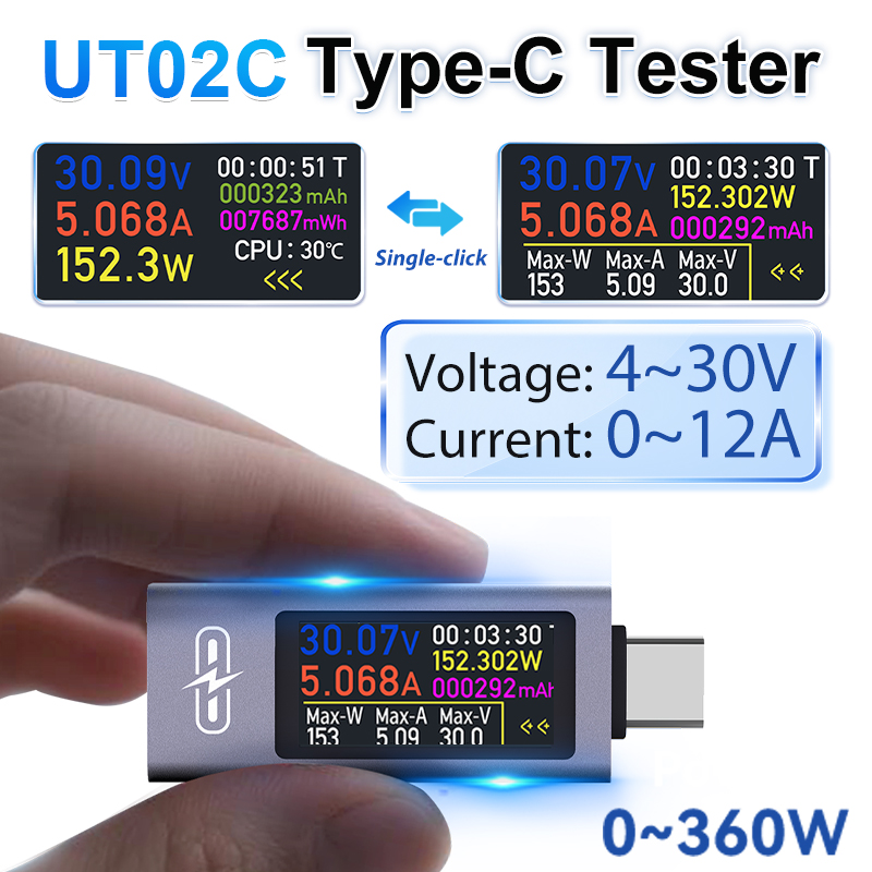 Logic Analyzer Usb - Tester USB z kolorowym ekranem UT02C,
