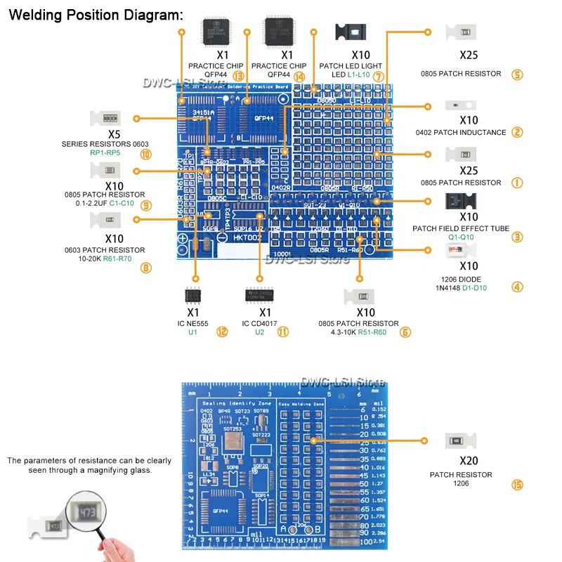 Komponenty SMD/SMT płyta do ćw – Diy Electronics For Adults recenzja i cena